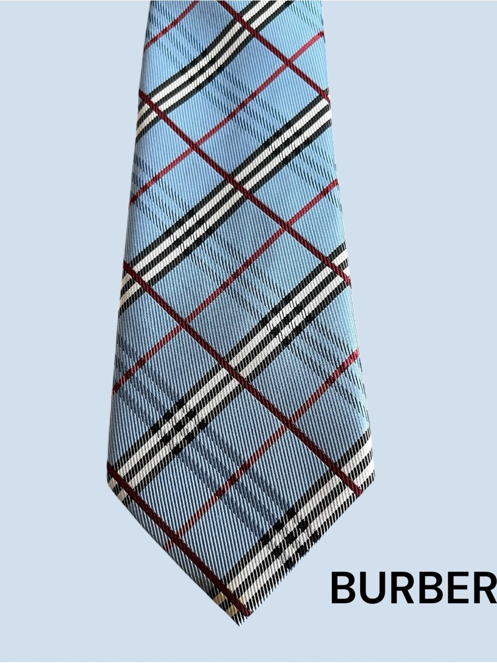 Burberry Light Blue Stripe Silk Tie - Classic Men's Accessory